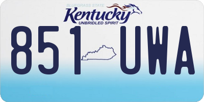 KY license plate 851UWA