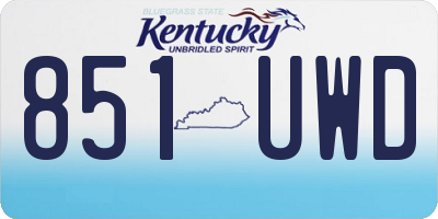 KY license plate 851UWD