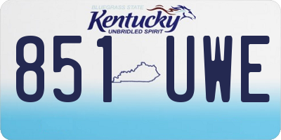 KY license plate 851UWE