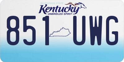 KY license plate 851UWG