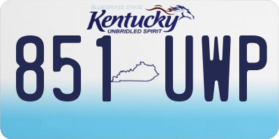 KY license plate 851UWP