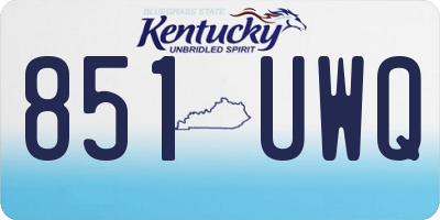 KY license plate 851UWQ