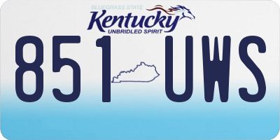 KY license plate 851UWS