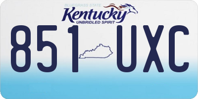 KY license plate 851UXC