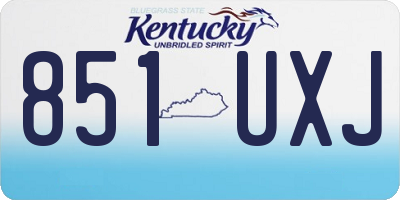 KY license plate 851UXJ