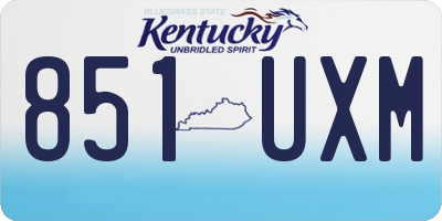 KY license plate 851UXM