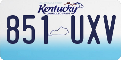 KY license plate 851UXV