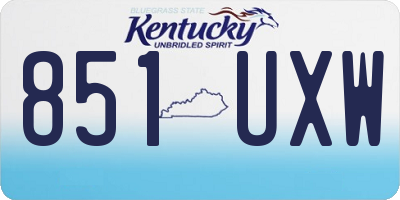 KY license plate 851UXW