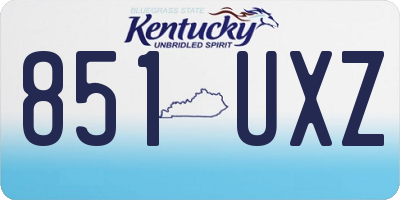 KY license plate 851UXZ