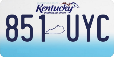 KY license plate 851UYC