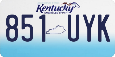 KY license plate 851UYK