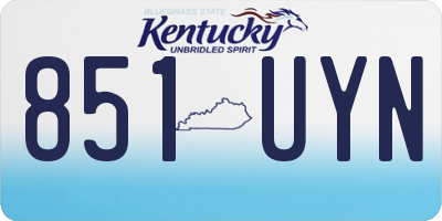 KY license plate 851UYN
