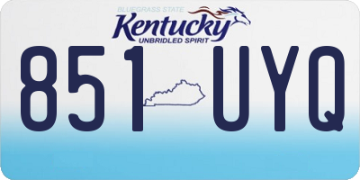 KY license plate 851UYQ