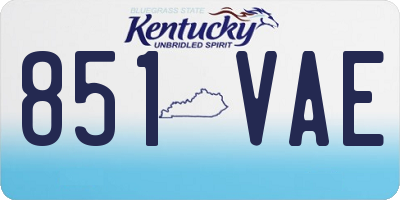 KY license plate 851VAE