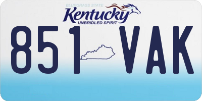 KY license plate 851VAK