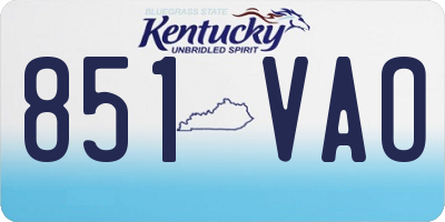KY license plate 851VAO
