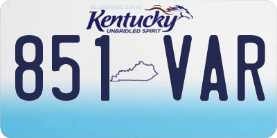 KY license plate 851VAR