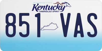 KY license plate 851VAS