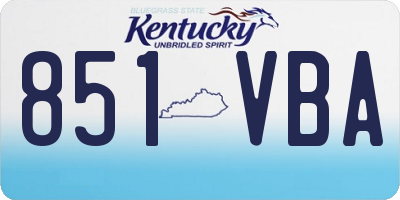 KY license plate 851VBA