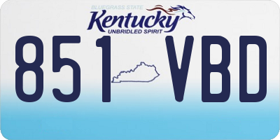 KY license plate 851VBD