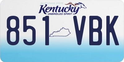 KY license plate 851VBK