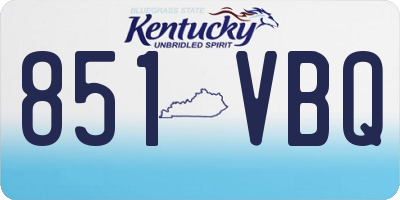 KY license plate 851VBQ