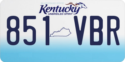 KY license plate 851VBR