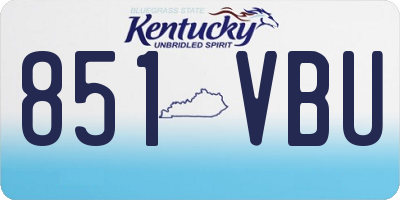 KY license plate 851VBU