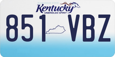 KY license plate 851VBZ