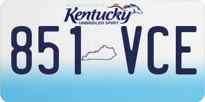 KY license plate 851VCE