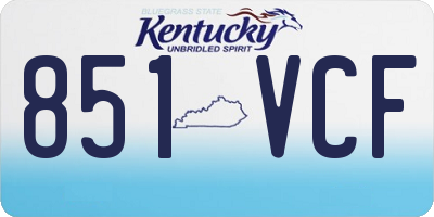 KY license plate 851VCF