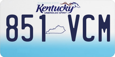 KY license plate 851VCM