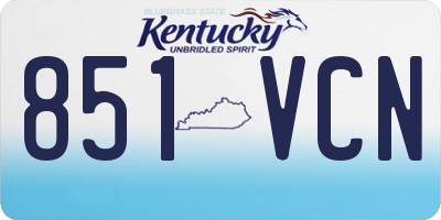 KY license plate 851VCN