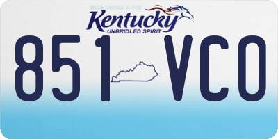 KY license plate 851VCO