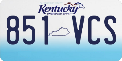 KY license plate 851VCS