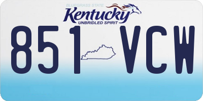 KY license plate 851VCW