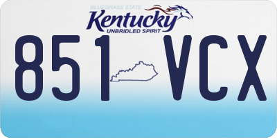 KY license plate 851VCX