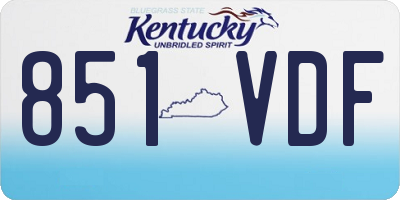 KY license plate 851VDF