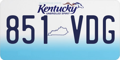KY license plate 851VDG