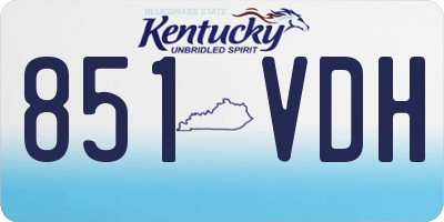 KY license plate 851VDH