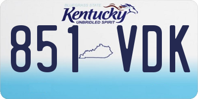 KY license plate 851VDK