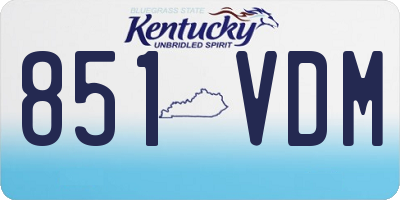 KY license plate 851VDM