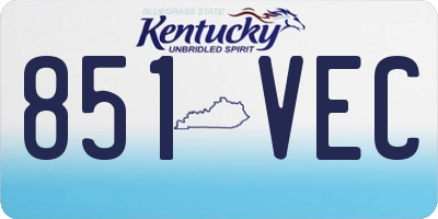 KY license plate 851VEC