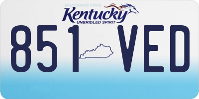 KY license plate 851VED