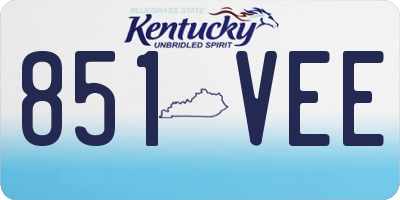 KY license plate 851VEE