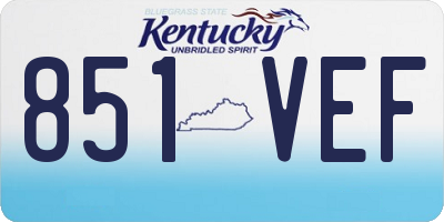 KY license plate 851VEF