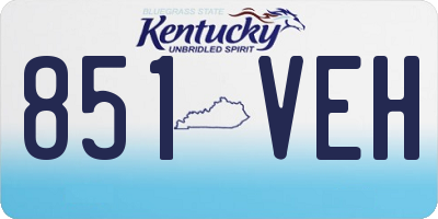 KY license plate 851VEH