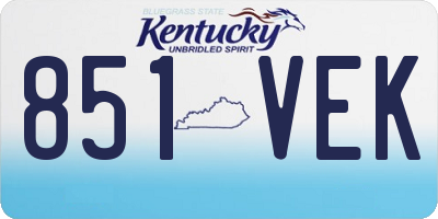 KY license plate 851VEK