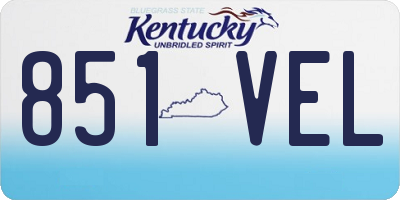 KY license plate 851VEL