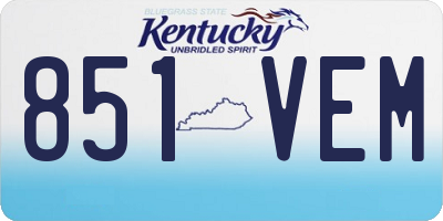 KY license plate 851VEM